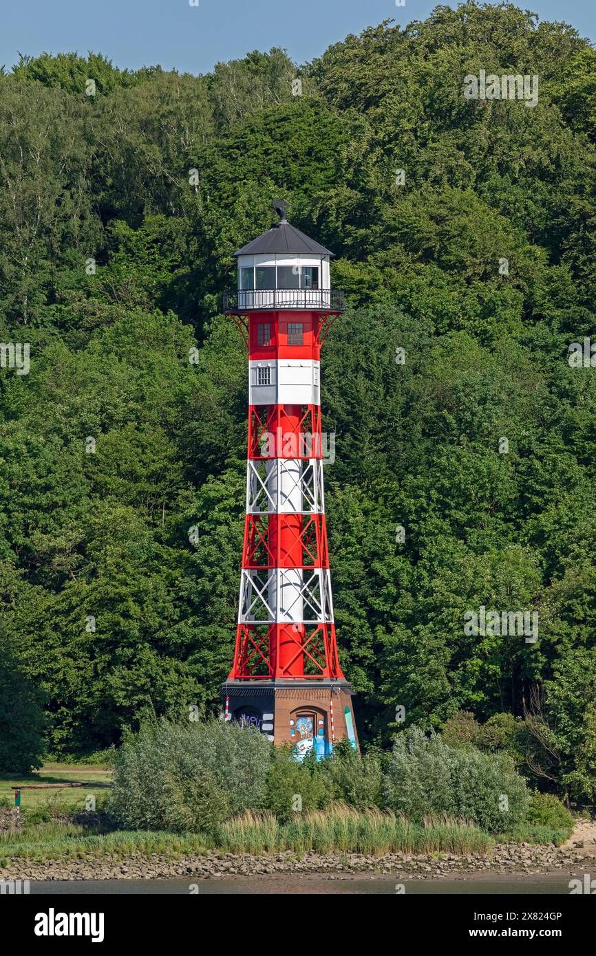 Rissen lighthouse, lower range light, Rissener Ufer, Hamburg, Germany