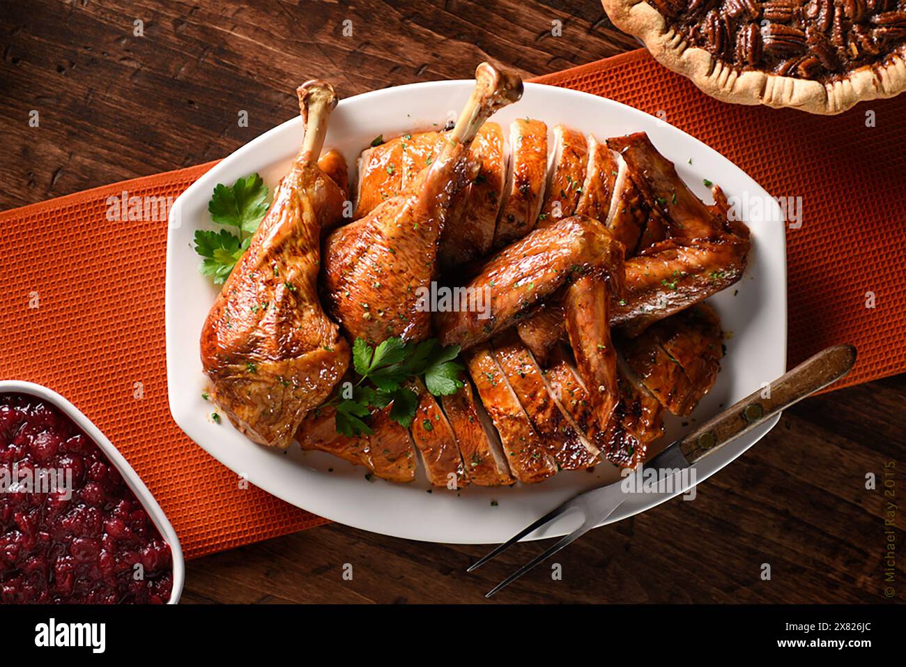 elegant presentation of chicken roast Stock Photo