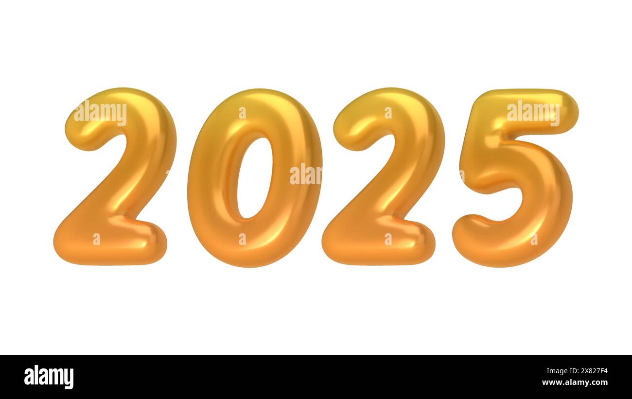 2025 3d gold numbers hi-res stock photography and images - Alamy