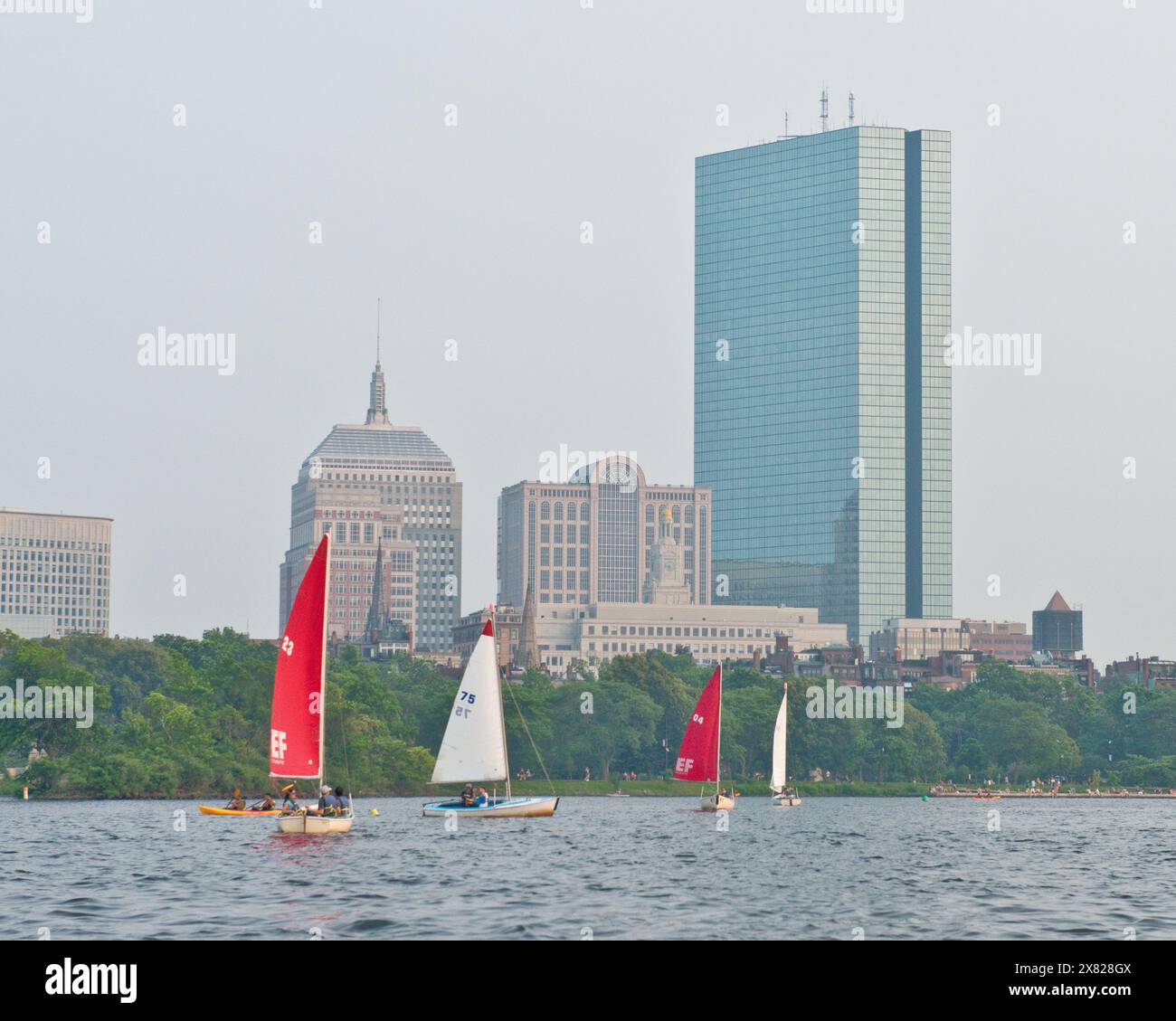 Sailing on the Charles River at Charles River Basin. Boston