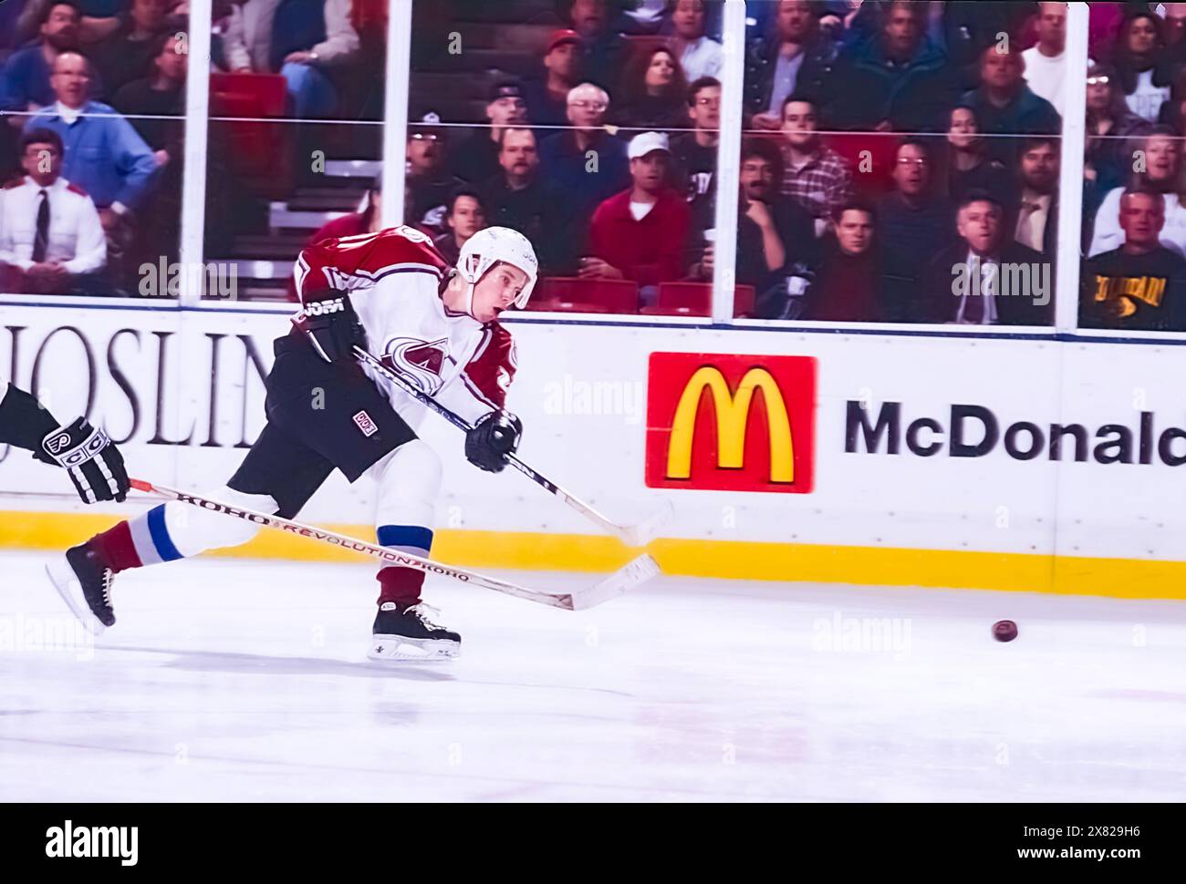 Peter Forsberg, , Colorado Avalanche, during a game in 1996. Stock Photo