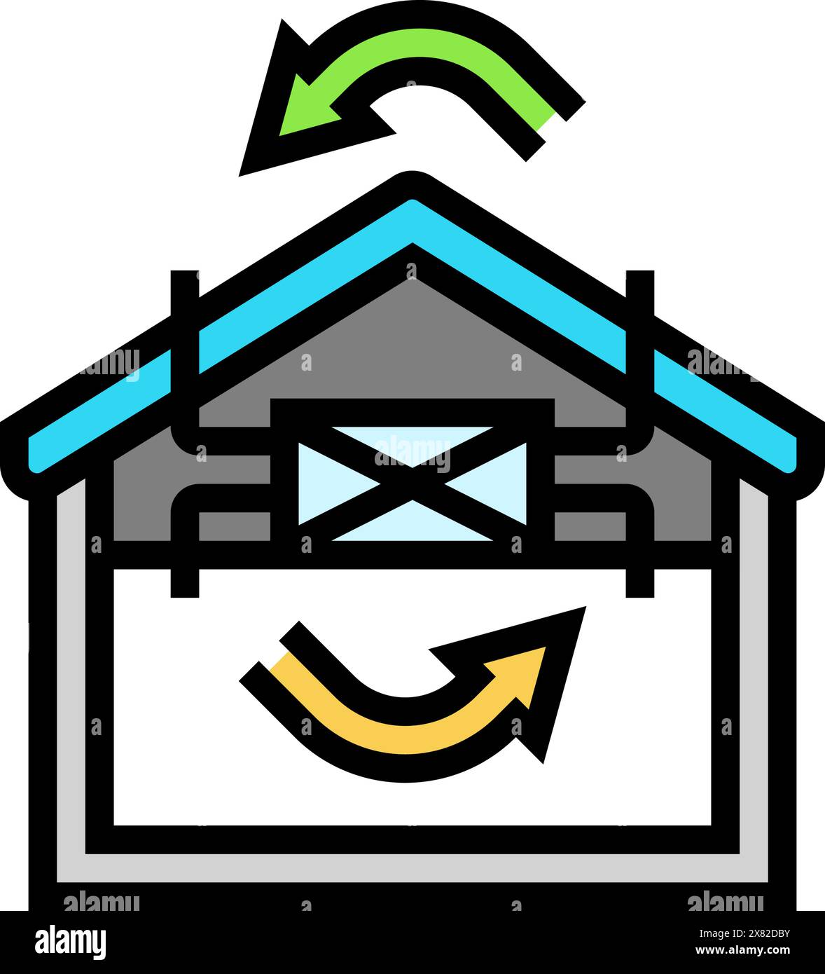 air exchange ventilation color icon vector illustration Stock Vector ...