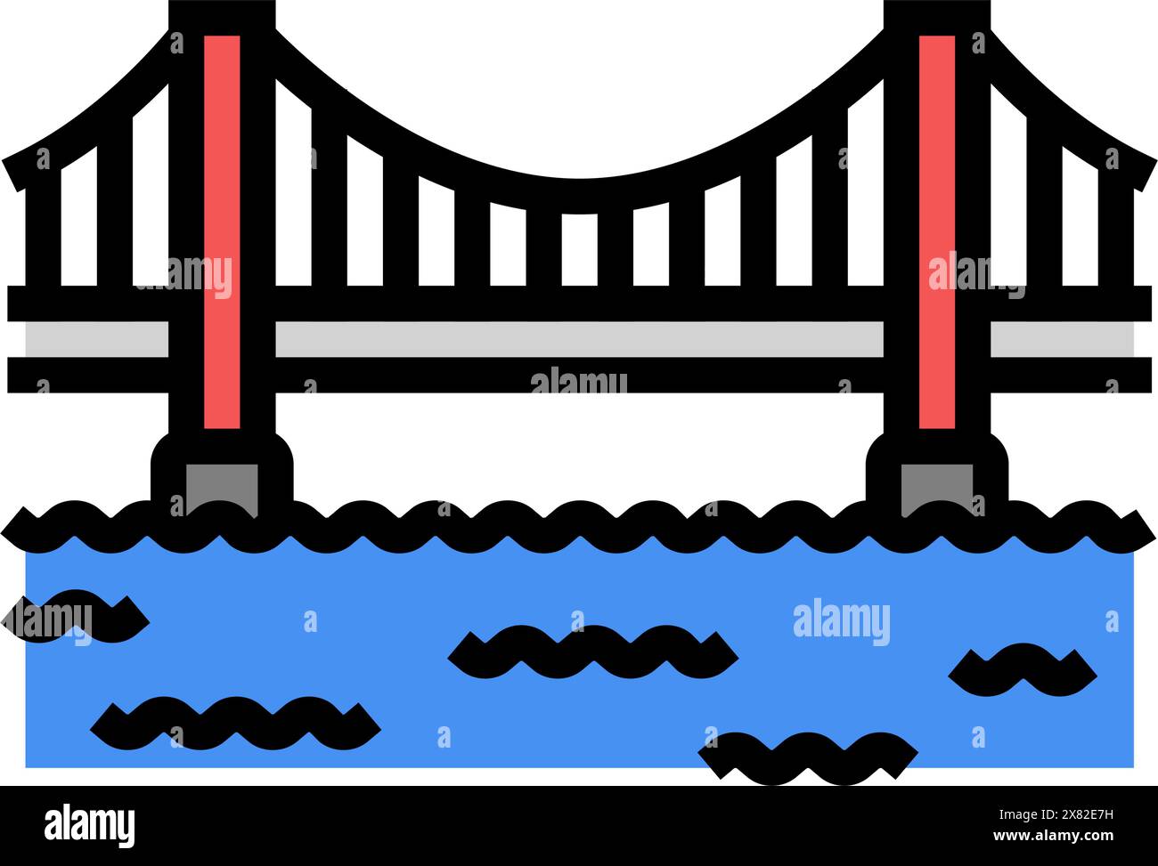 suspension bridge color icon vector illustration Stock Vector Image