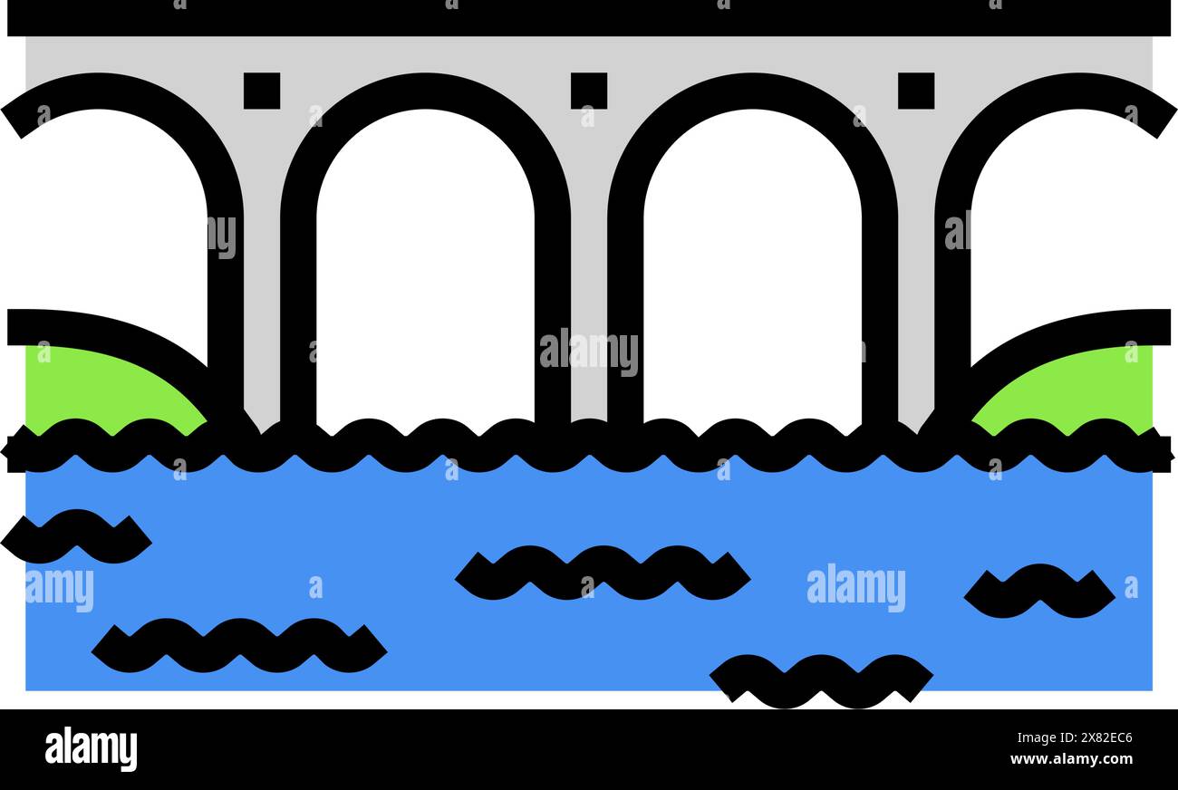 viaduct bridge color icon vector illustration Stock Vector Image & Art ...