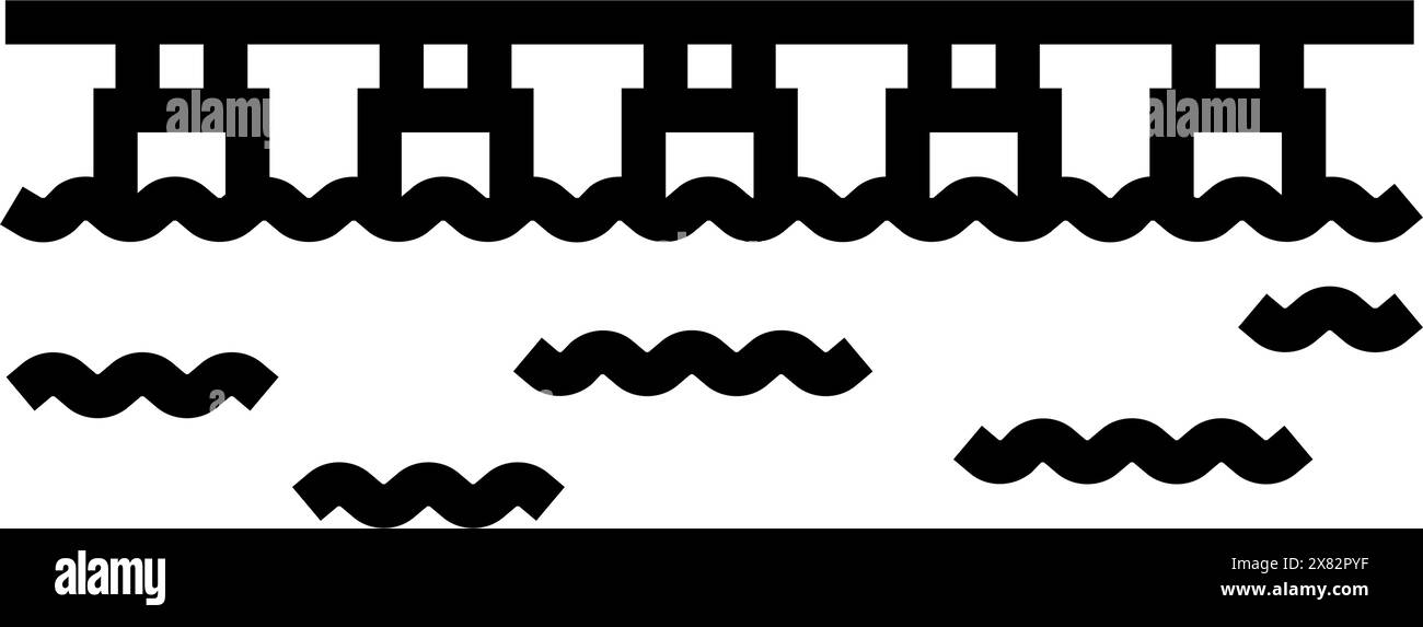 floating bridge line icon vector illustration Stock Vector Image & Art ...