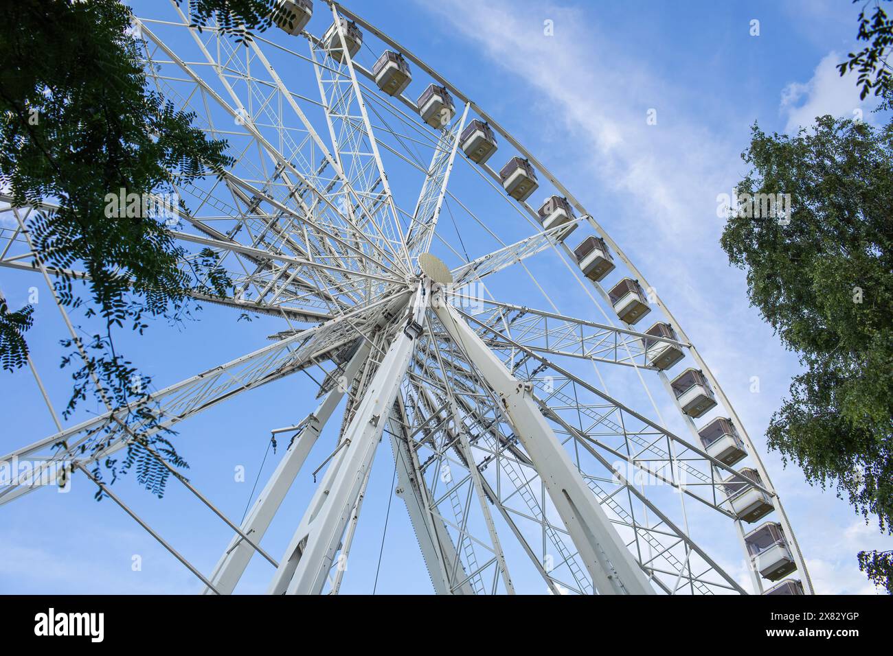 Ferris wheel on Elisabeth Square in Budapest,Hungary.Summer season ...