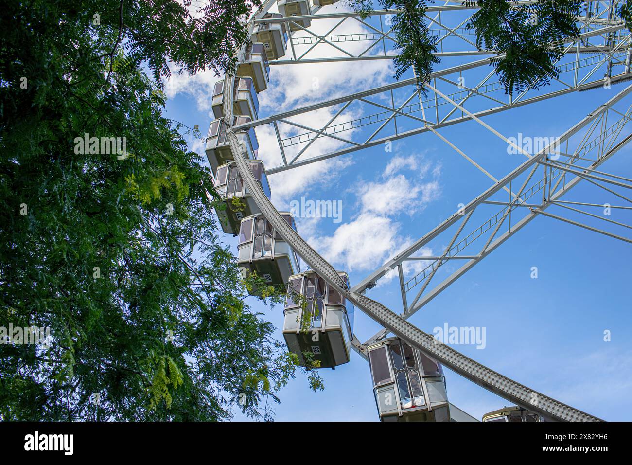 Ferris wheel on Elisabeth Square in Budapest,Hungary.Summer season ...