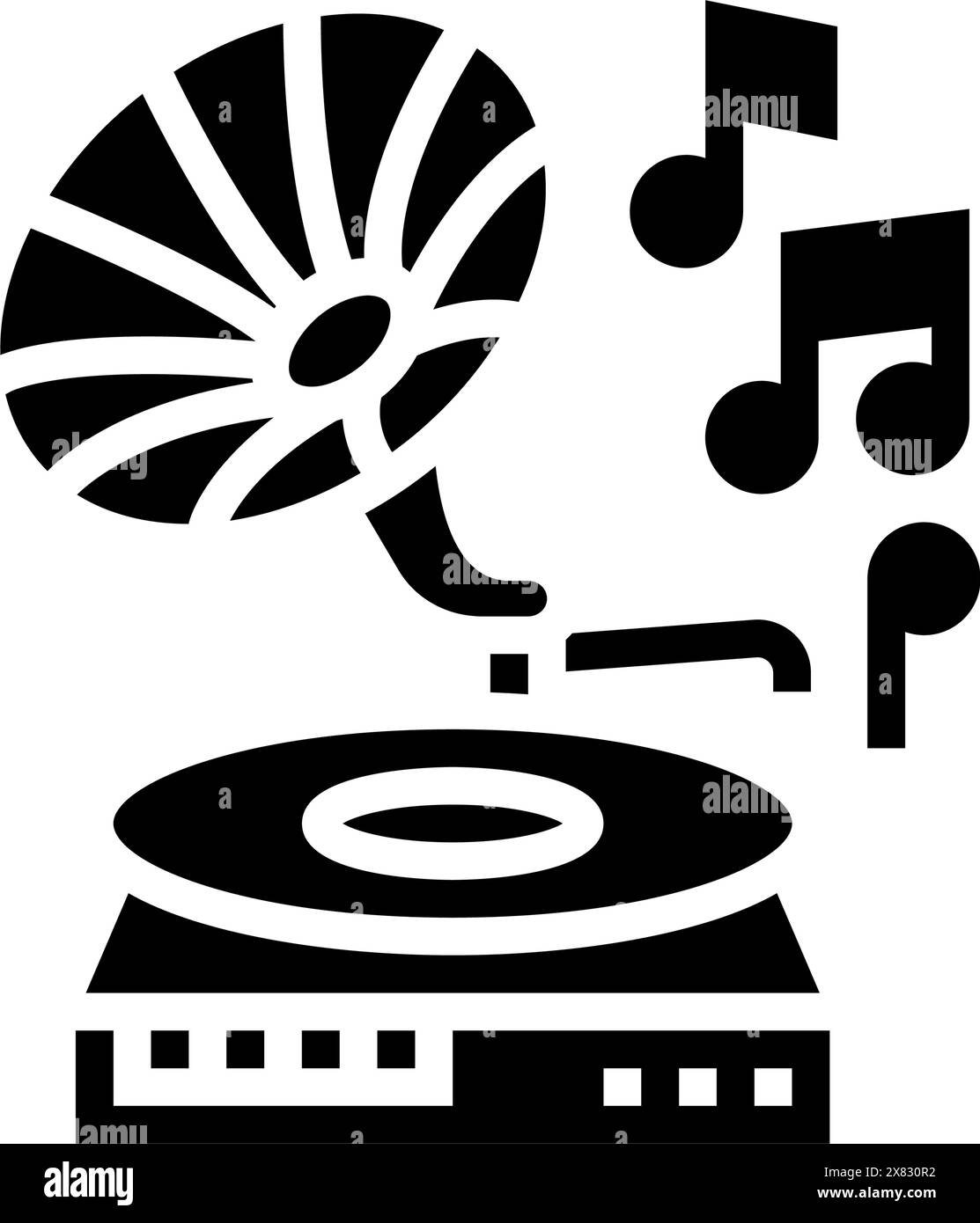 music elderly leisure glyph icon vector illustration Stock Vector