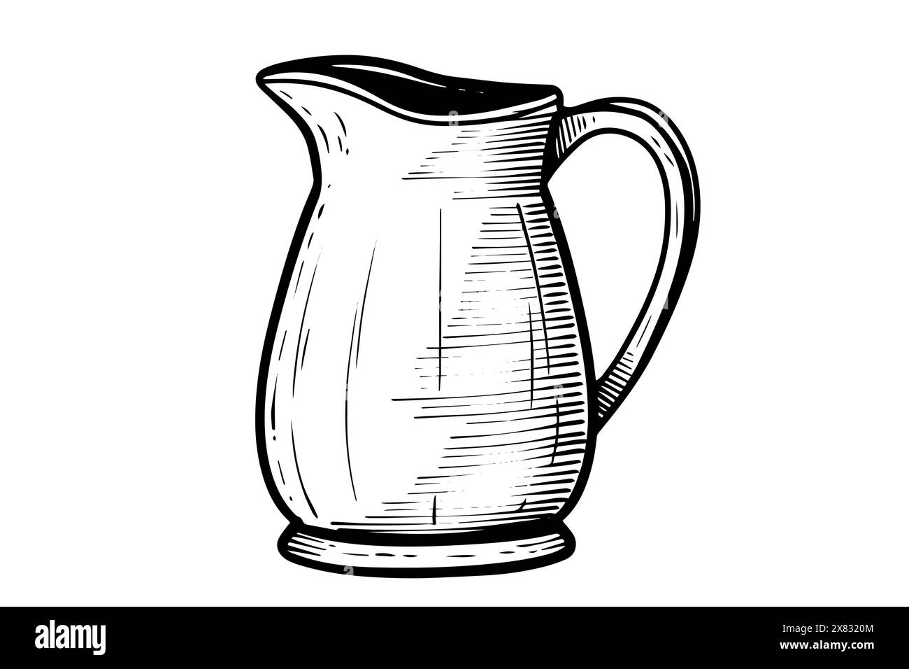 jug or pitcher hand drawn ink sketch. Engraved style vector ...