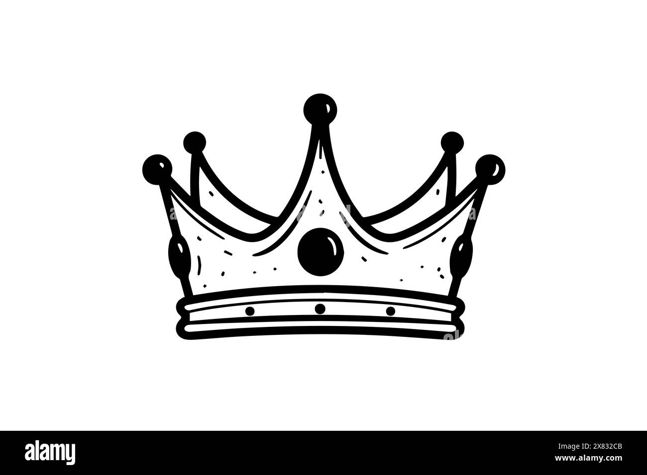 Vintage crown hand drawn ink sketch. Engraved style vector illustration ...