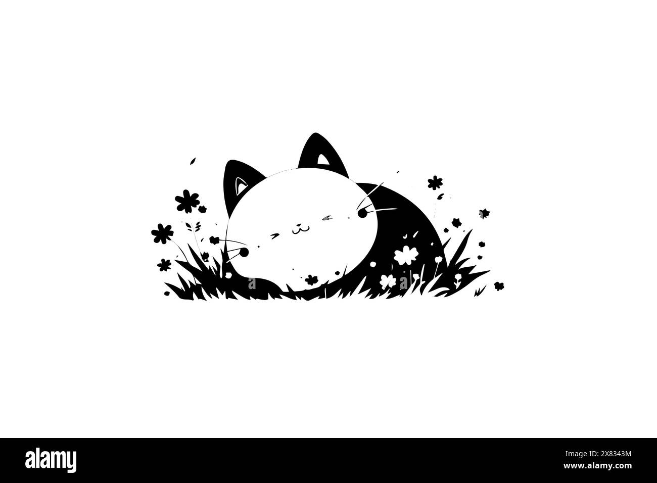 Sleeping Cartoon Cat Vector Design Cute Kitten Illustration for T