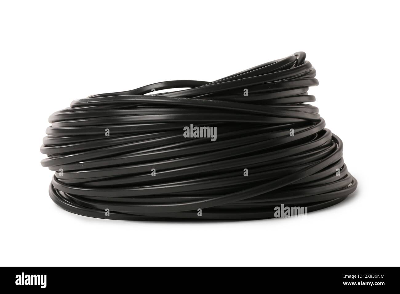 Rolled cable on white background Stock Photo