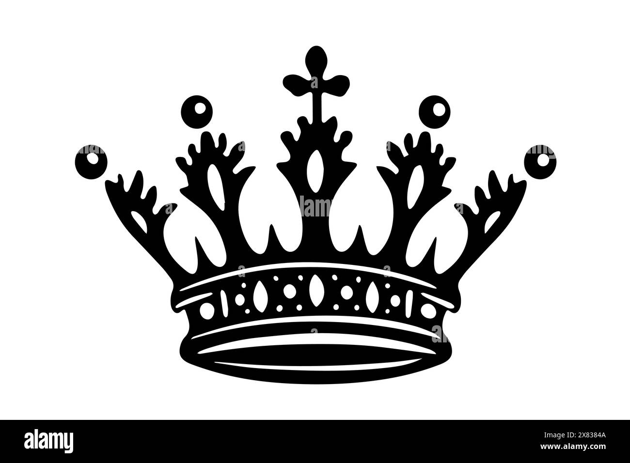 Vintage Crown: Engraved Sketch of Royal Victorian Majesty in Vector ...