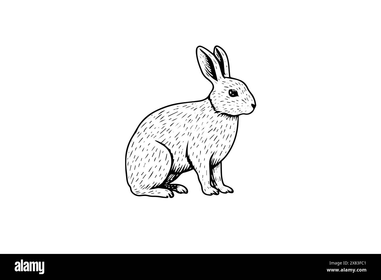 Vintage Rabbit Sketch: Hand-Drawn Vector Illustration, Easter Bunny. Stock Vector