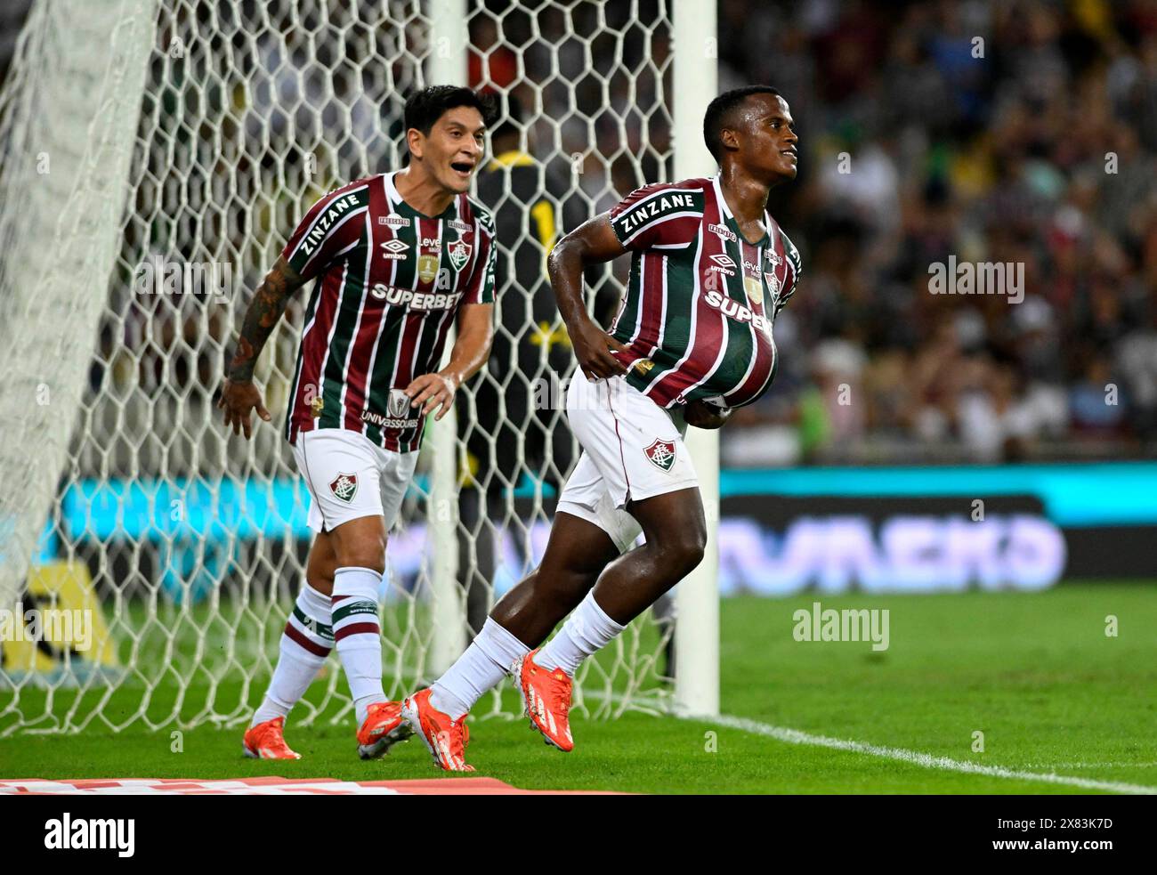 Dublin, Ireland. 22nd May, 2024. Jhon Arias celebrates after scoring a goal during the Copa do Brasil football match between Fluminense and Sampaio Corrêa at Maracanã Stadium in Rio de Janeiro, RJ, Brazil (Andre Ricardo/SPP) Credit: SPP Sport Press Photo. /Alamy Live News Stock Photo