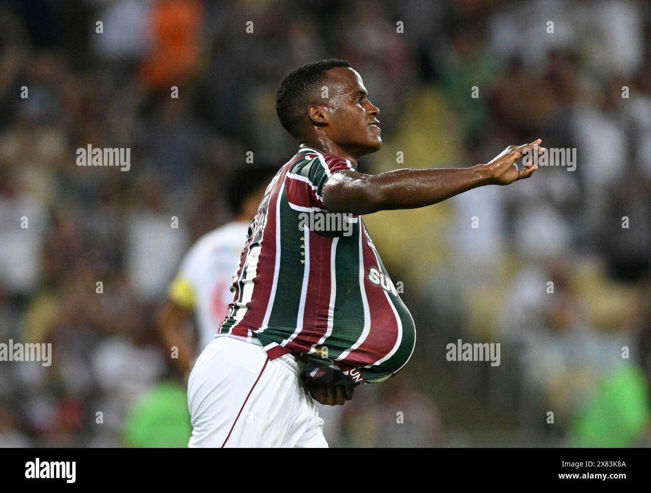 Dublin, Ireland. 22nd May, 2024. Jhon Arias celebrates after scoring a goal during the Copa do Brasil football match between Fluminense and Sampaio Corrêa at Maracanã Stadium in Rio de Janeiro, RJ, Brazil (Andre Ricardo/SPP) Credit: SPP Sport Press Photo. /Alamy Live News Stock Photo