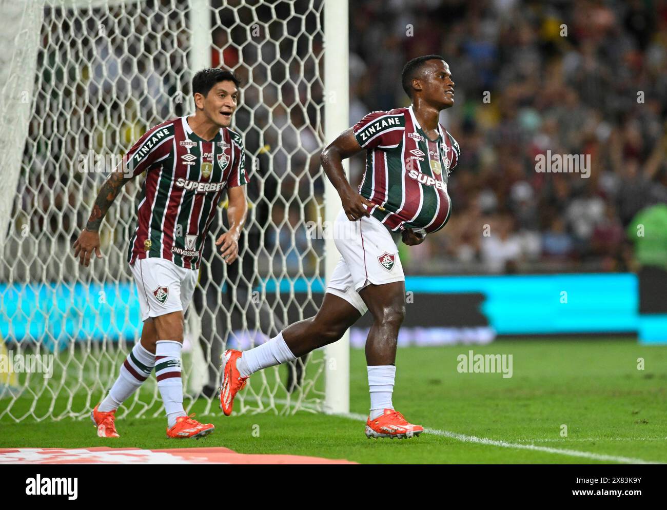 Dublin, Ireland. 22nd May, 2024. Jhon Arias celebrates after scoring a goal during the Copa do Brasil football match between Fluminense and Sampaio Corrêa at Maracanã Stadium in Rio de Janeiro, RJ, Brazil (Andre Ricardo/SPP) Credit: SPP Sport Press Photo. /Alamy Live News Stock Photo