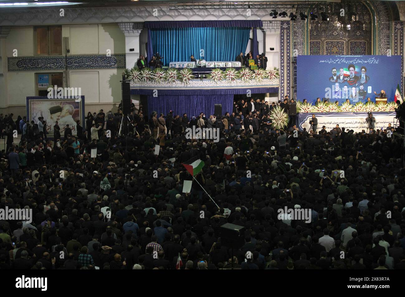 Tehran, Tehran, Iran. 21st May, 2024. Iranian mourners attend a funeral ceremony for the late Iran president Ebrahim Raisi and his companions who were killed in a helicopter crash on Sunday in a mountainous region of the country's northwest at the Imam Khomeini Grand Mosque in Tehran, Iran, Tuesday, May 21, 2024. (Credit Image: © Sobhan Farajvan/Pacific Press via ZUMA Press Wire) EDITORIAL USAGE ONLY! Not for Commercial USAGE! Stock Photo