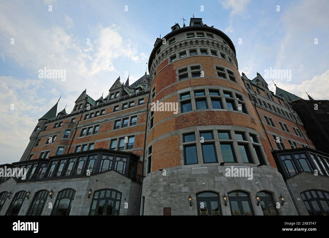 Circular tower of Chateau Frontenac, Quebec City, Canada Stock Photo