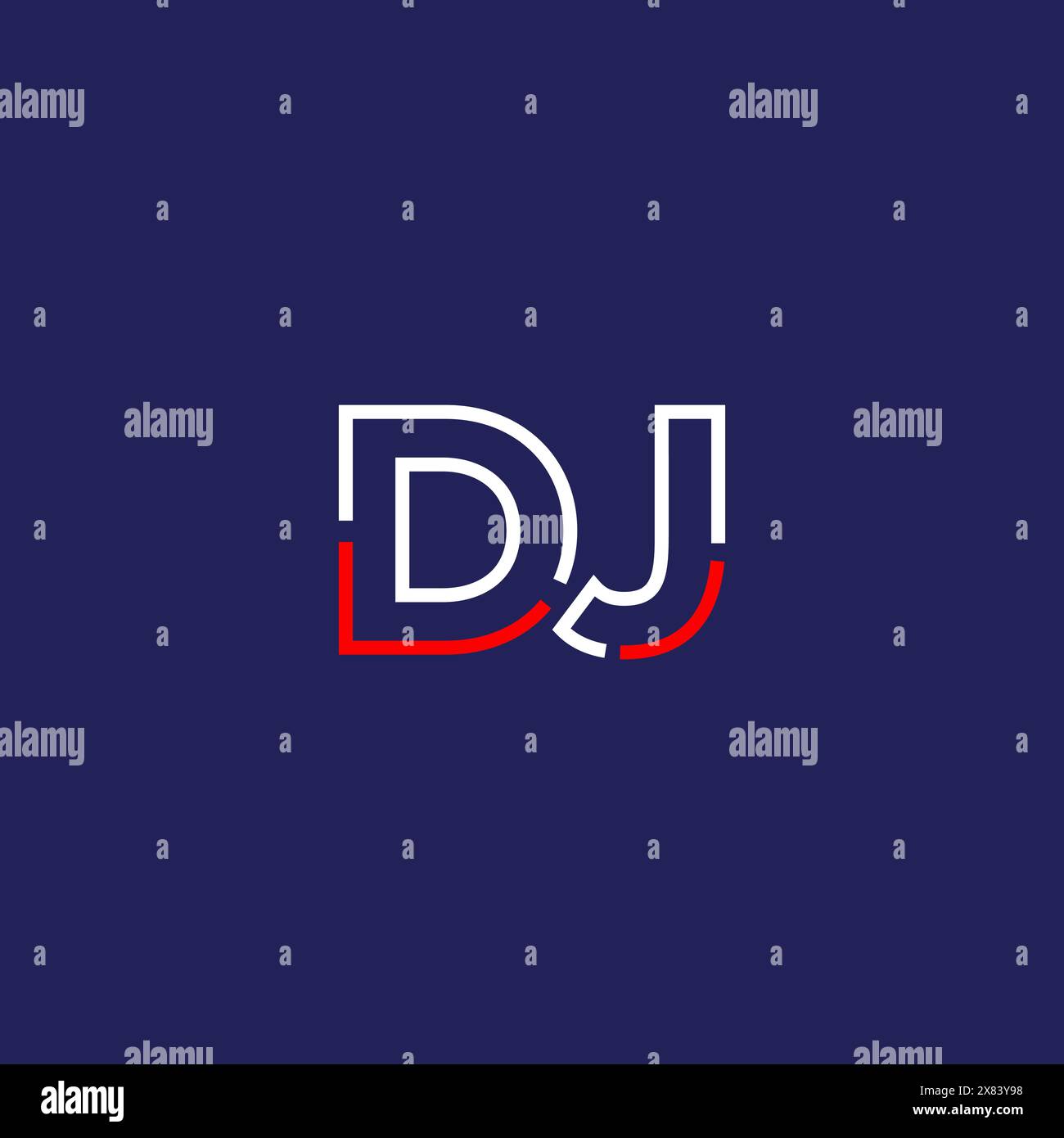 DJ tech logo concept design Stock Vector