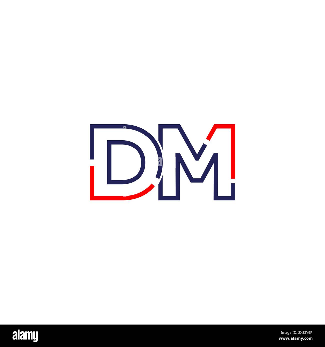 DM tech logo concept design Stock Vector