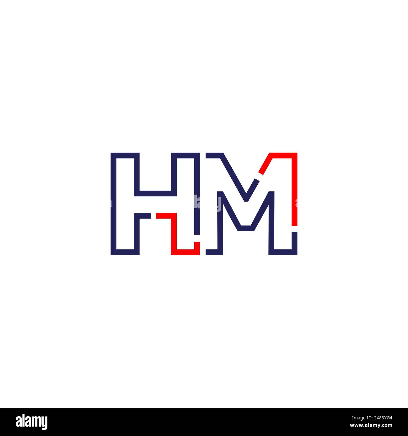 HM tech logo concept design Stock Vector
