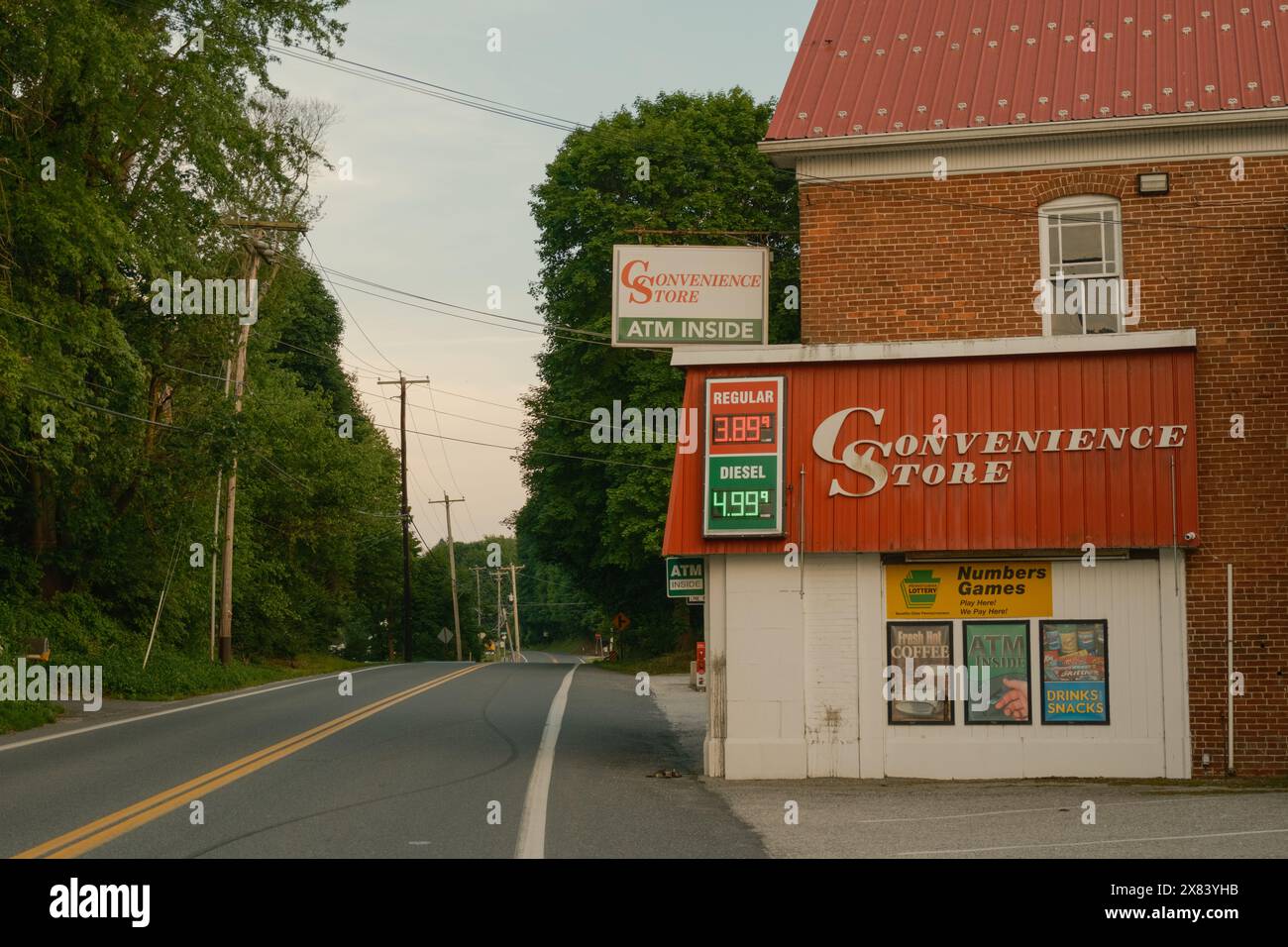 CS Convenience Store vintage sign, Glen Rock, Pennsylvania Stock Photo