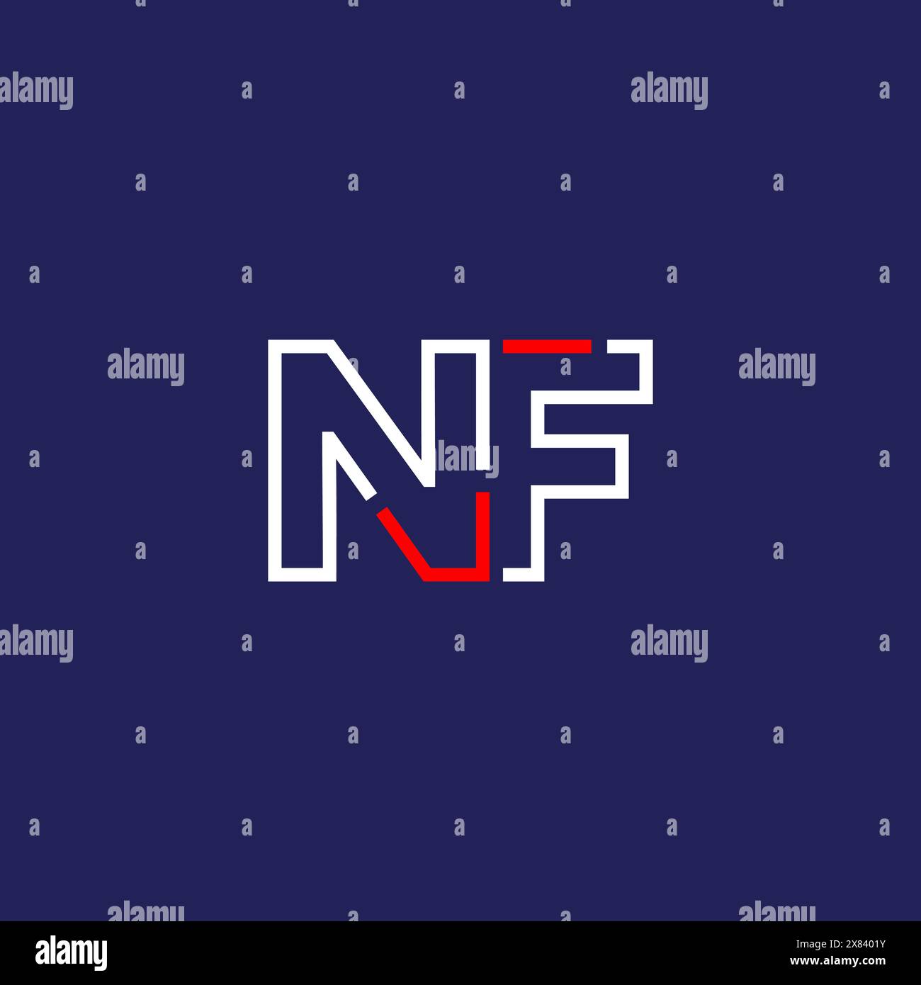 NF tech logo concept design Stock Vector