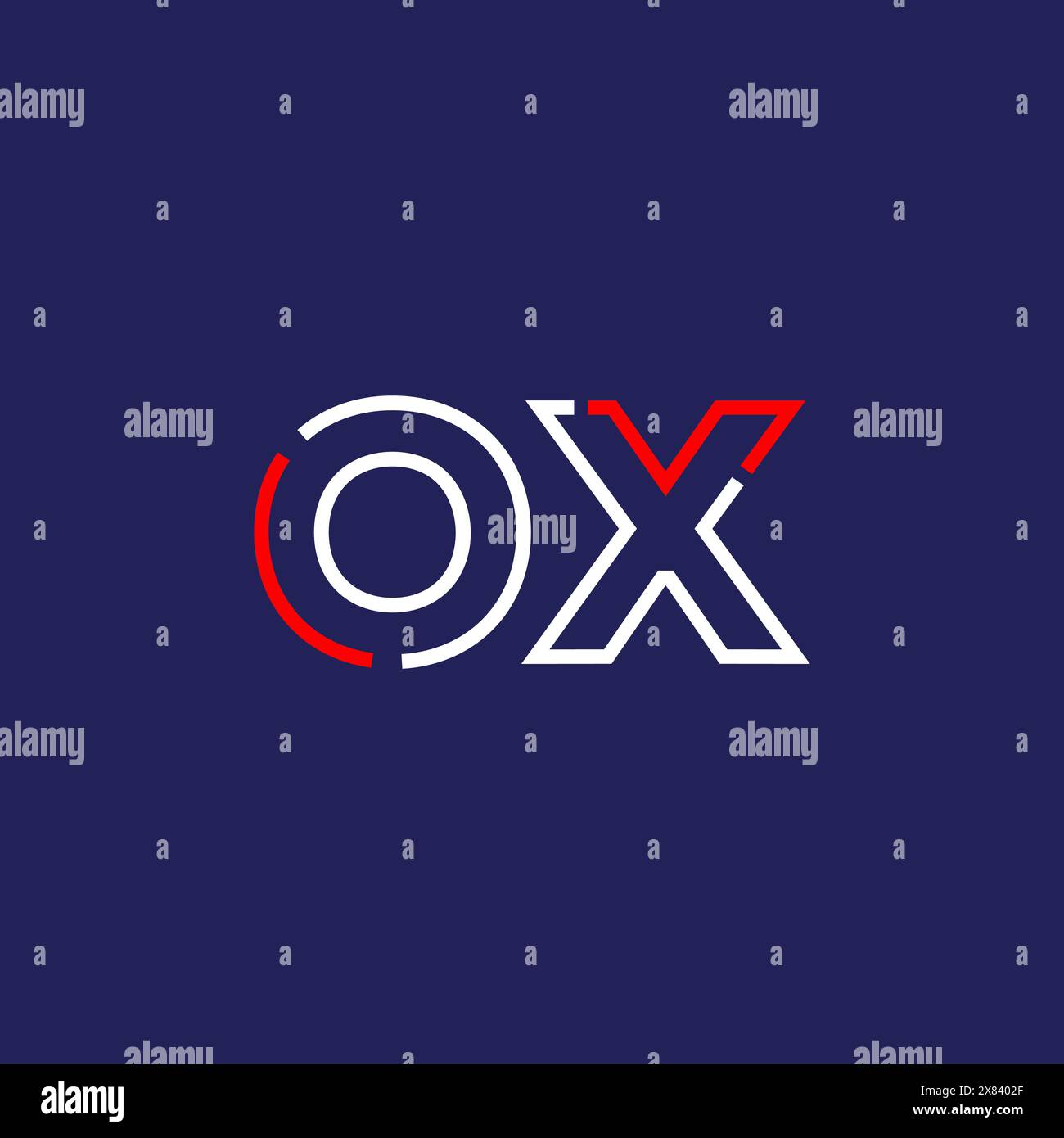 OX tech logo concept design Stock Vector