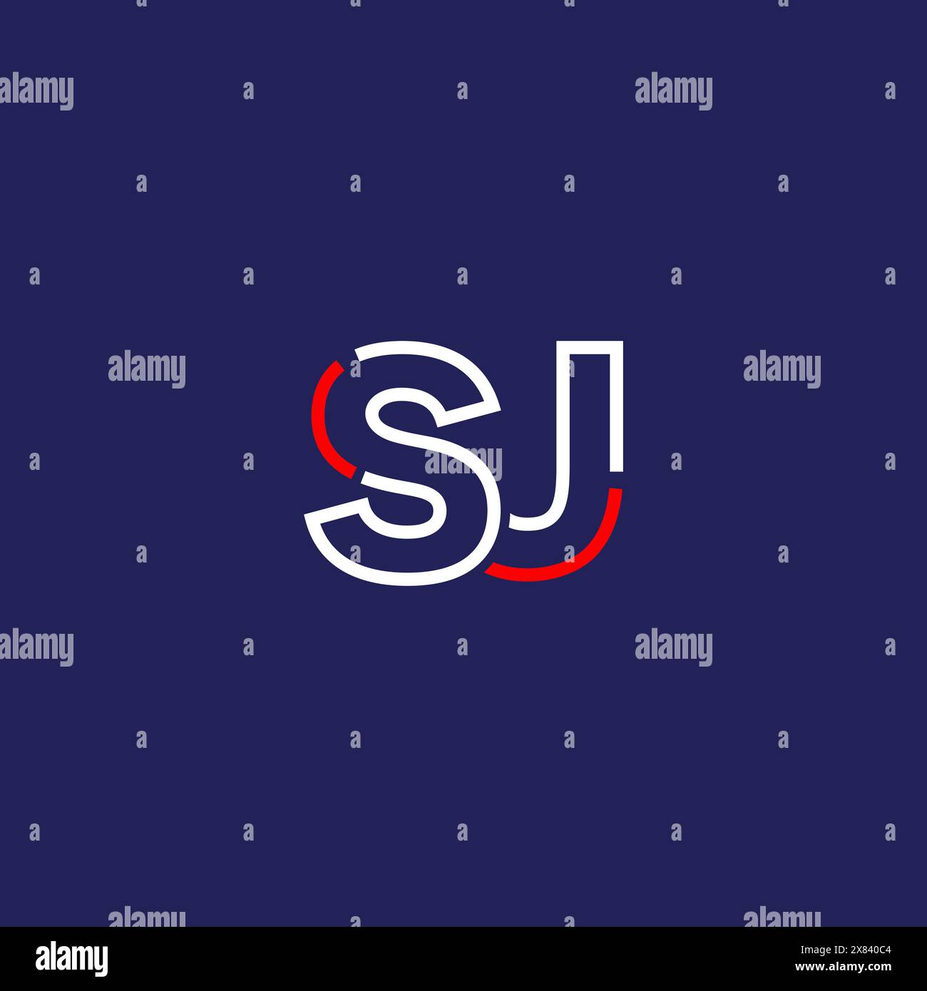 SJ tech logo concept design Stock Vector