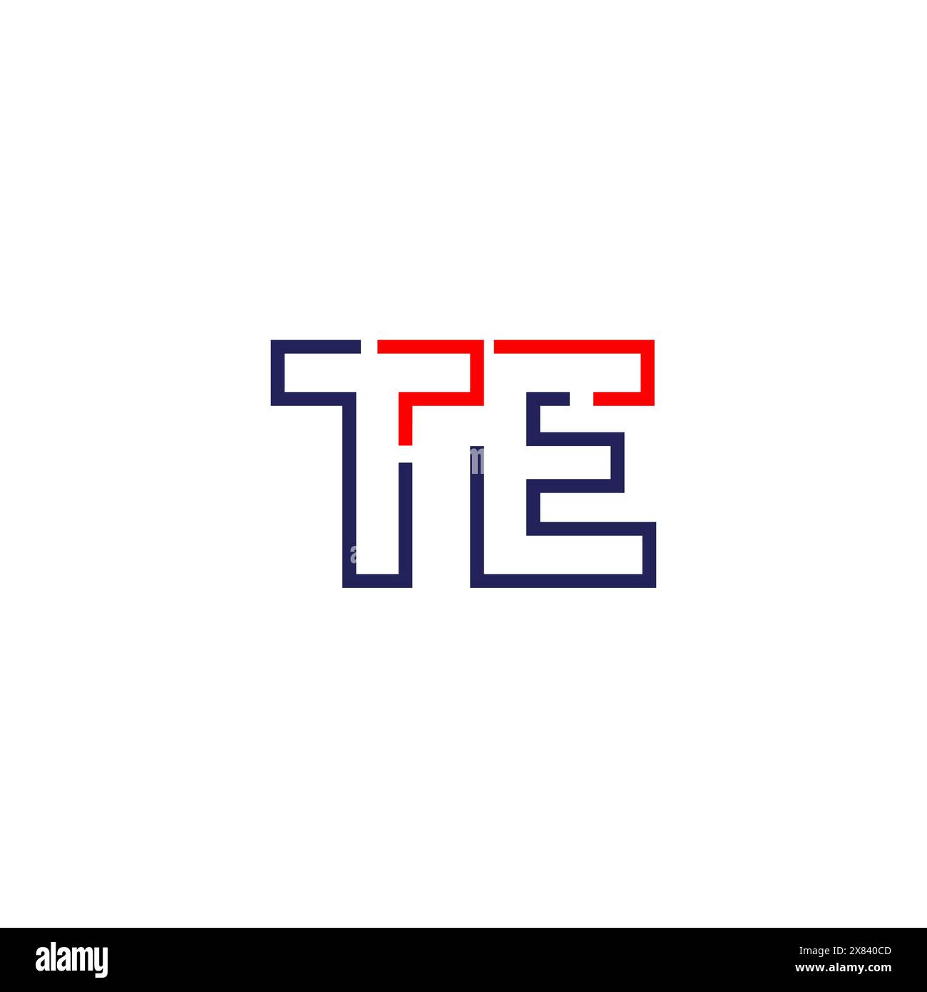 TE tech logo concept design Stock Vector
