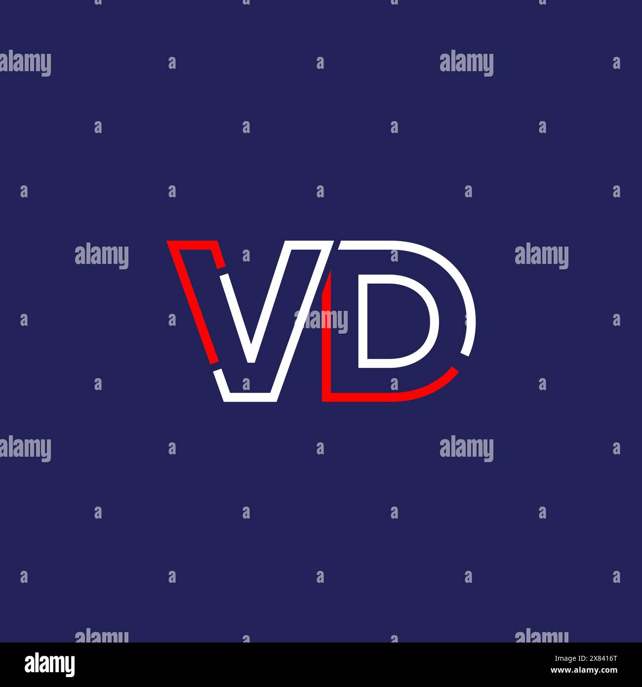 VD tech logo concept design Stock Vector