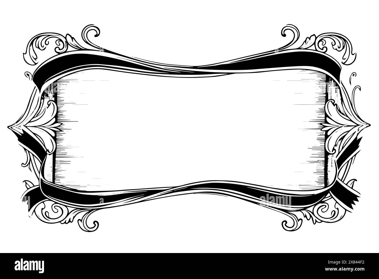 Vintage Victorian Ornamental Frame Classic Rococo Vector Design with Golden Flourishes.Message