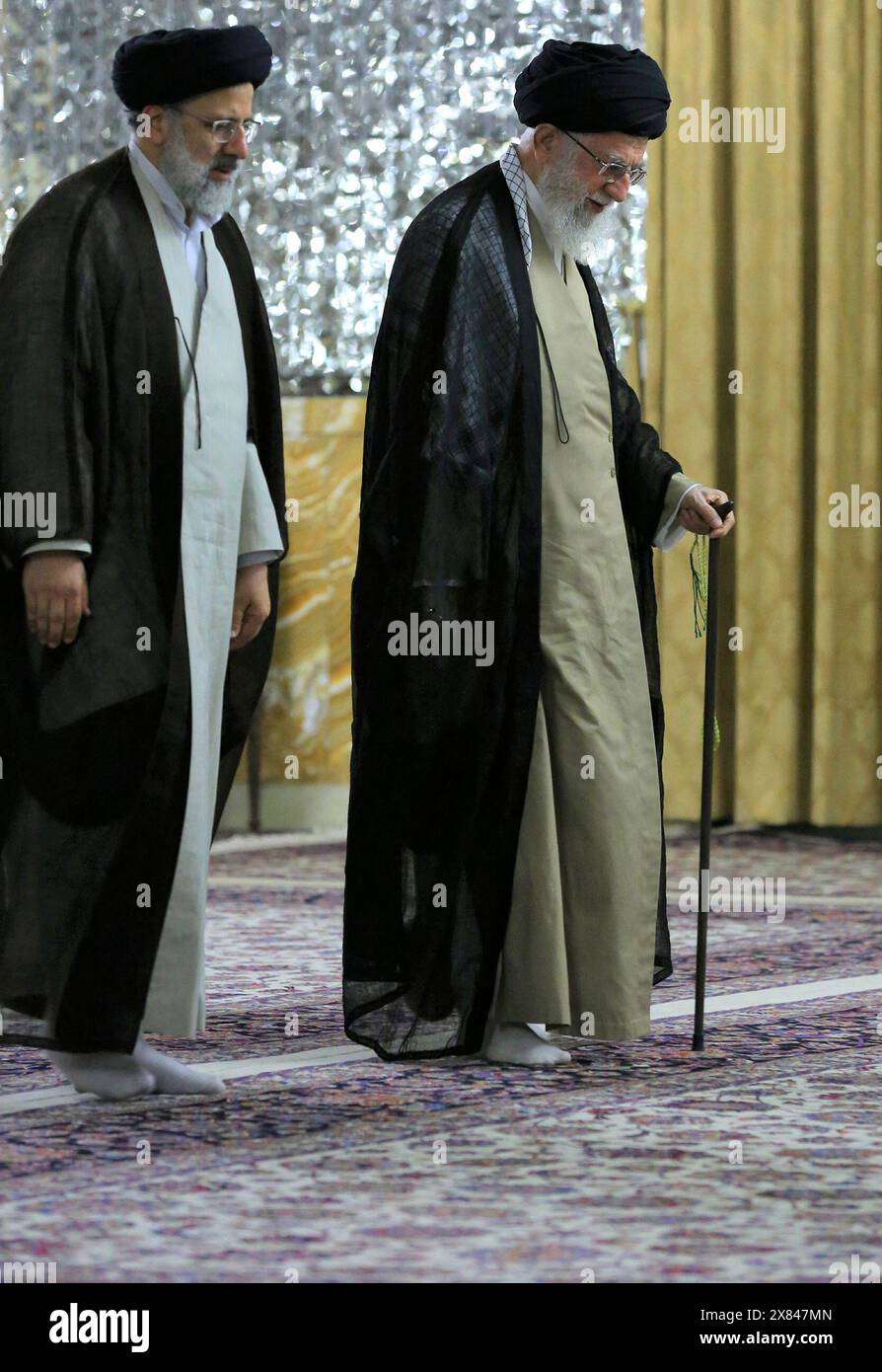 File This picture shows an undated Iran's Supreme Leader Ali Hosseini Khamenei(R) and late