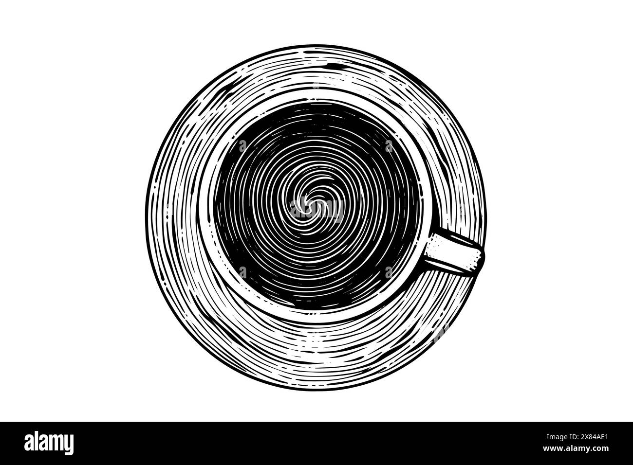 Cup of coffee hand drawn ink sketch. Engraved style vector illustration. Stock Vector