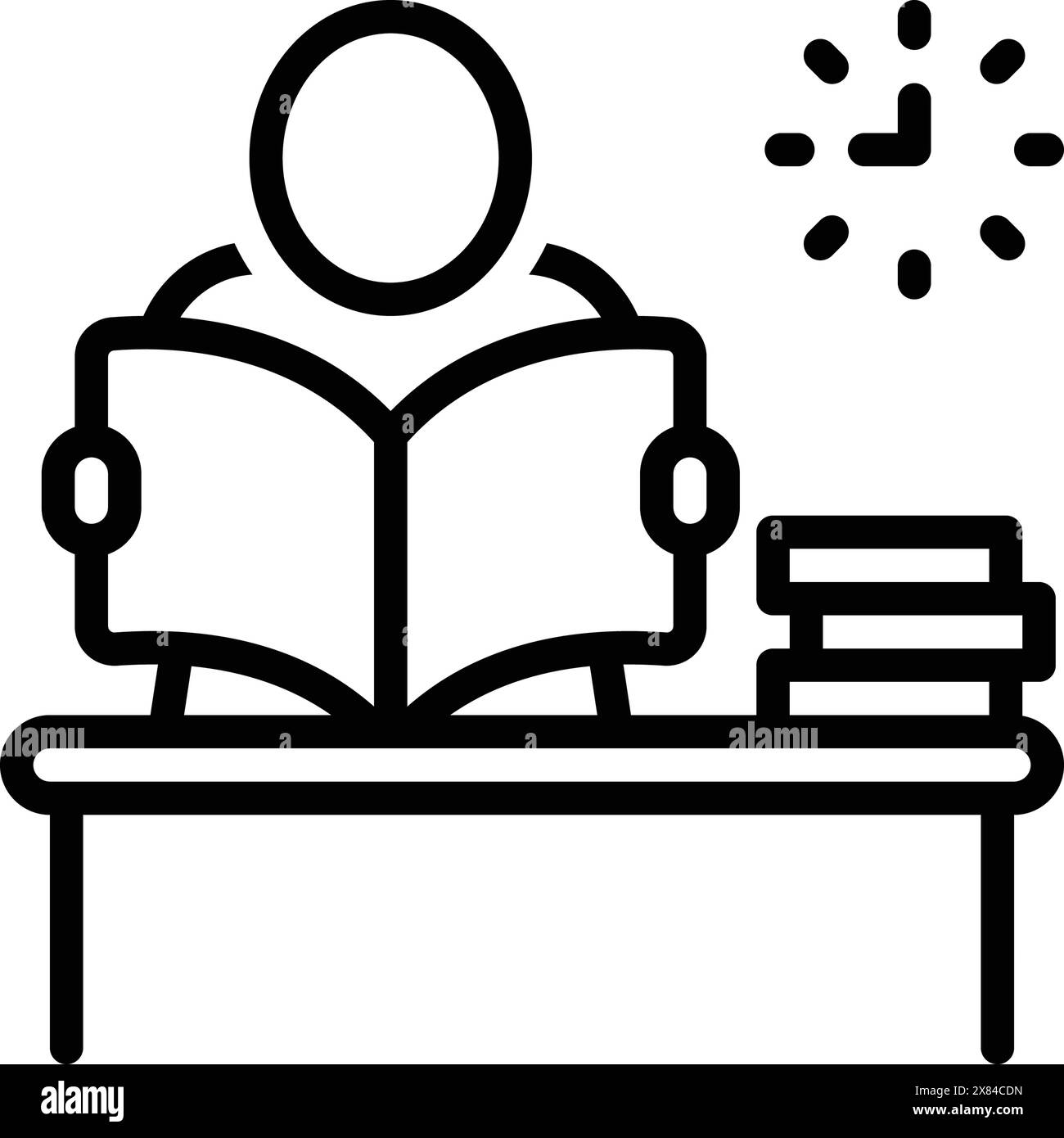 Icon for reading study table stock vector image art alamy