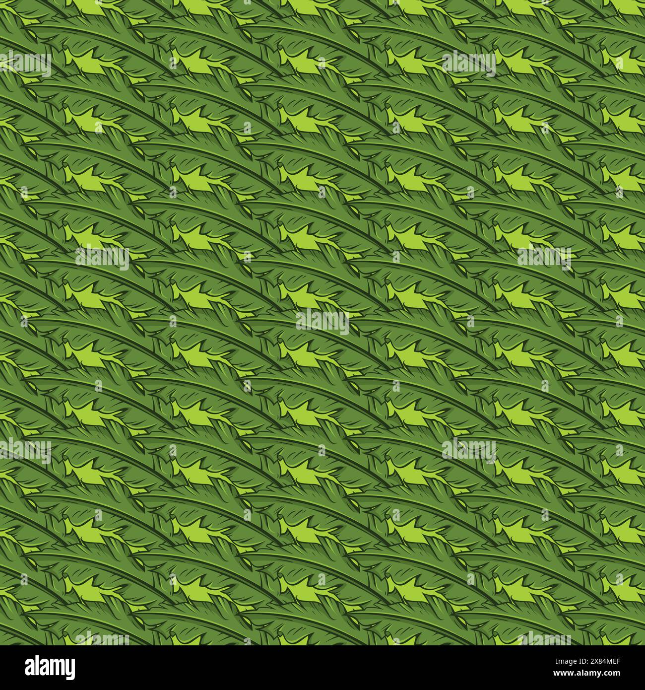 Green Banana Leaf Seamless Pattern. Nature Wallpaper Vector Stock Vector