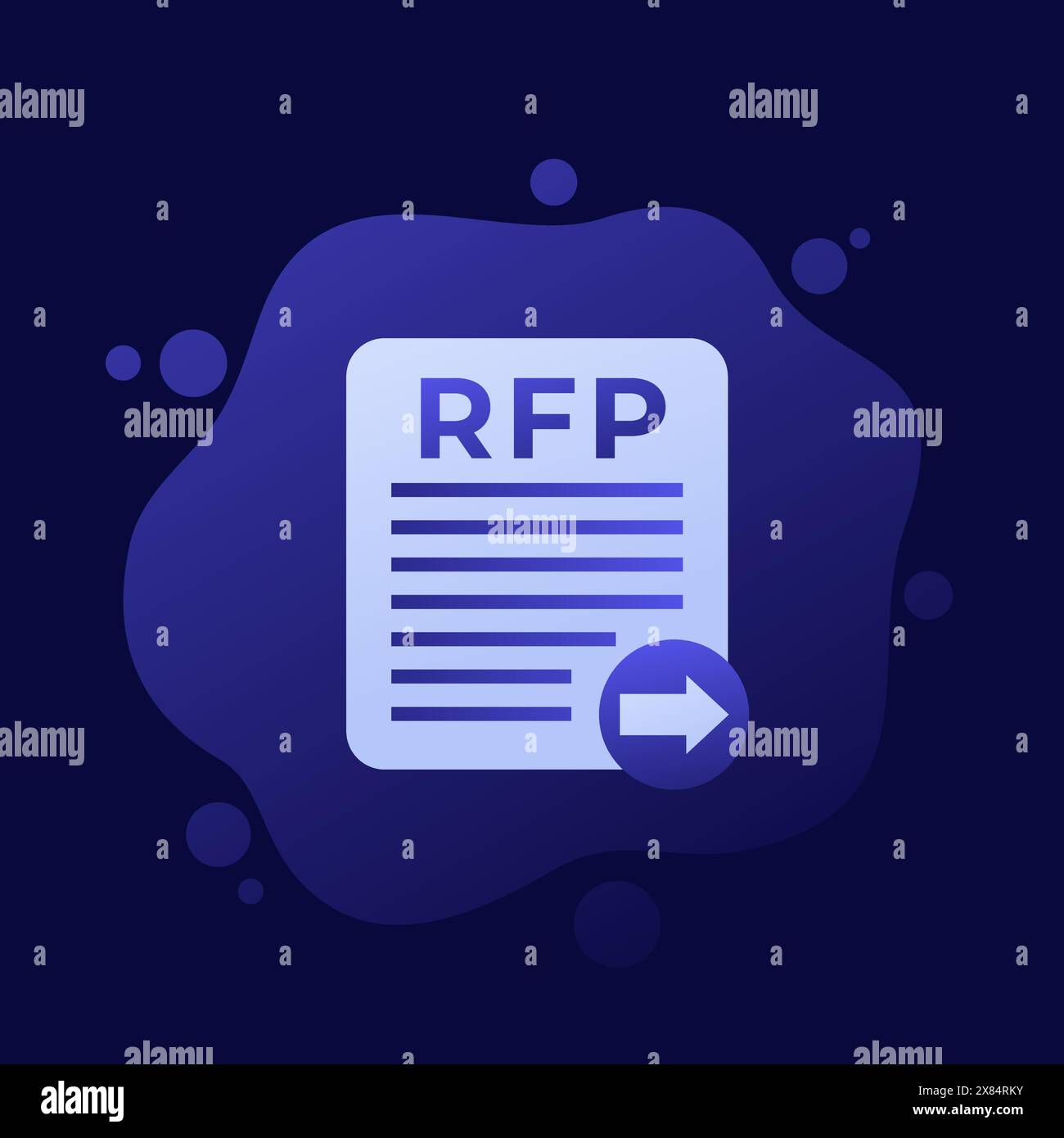 RFP, send request for proposal icon, vector design Stock Vector