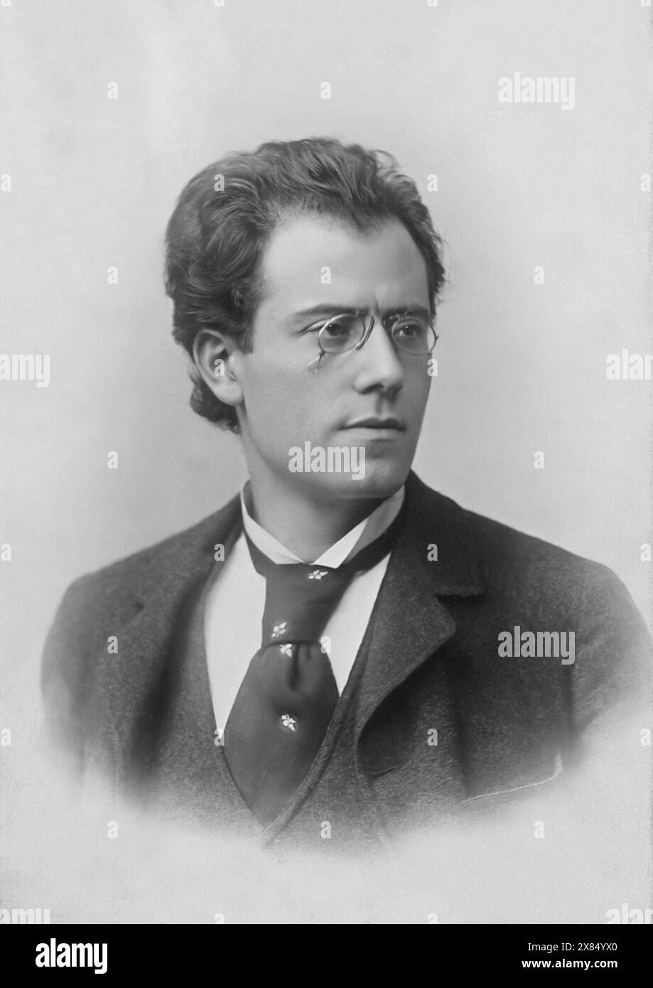 Cabinet photograph of Gustav Mahler. Year 1893. By Leonhard Berlin-Bieber. Stock Photo