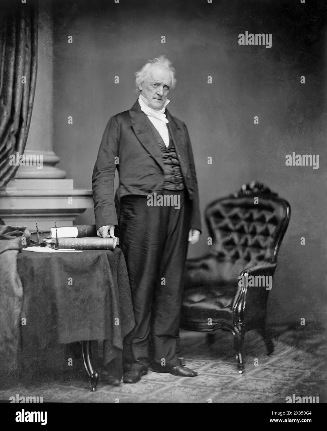 President James Buchanan. Between circa 1860 and circa 1865. By Mathew Brady. Stock Photo