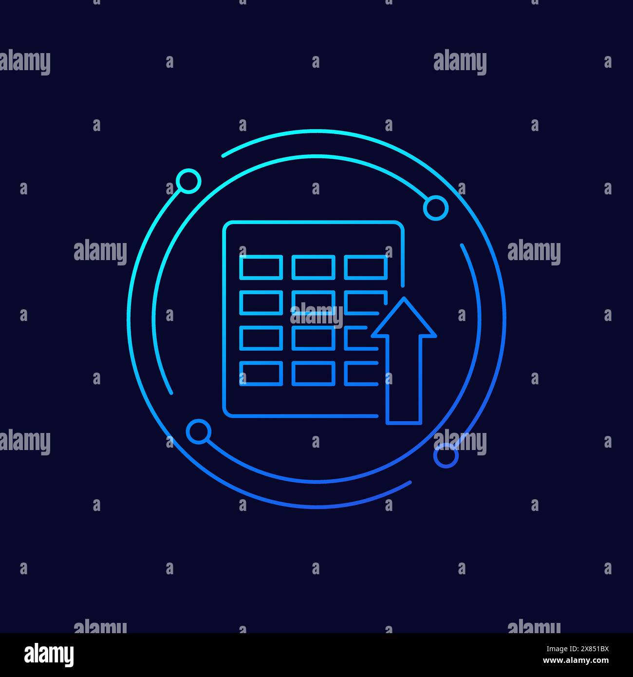import icon with a spreadsheet, linear design Stock Vector Image & Art ...