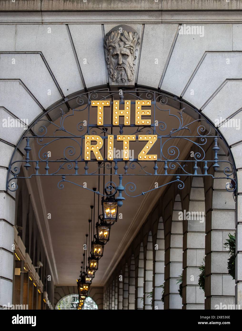 London, UK - February 19th 2024: The exterior of the world-famous The Ritz hotel, located on Piccadilly in London, UK. Stock Photo