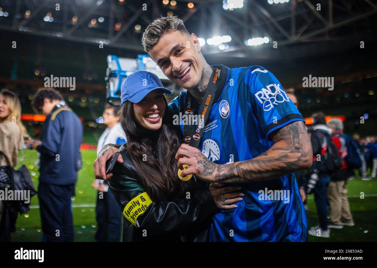 Dublin, Ireland. 22nd Mai 2024. Gianluca Scamacca (Bergamo) with his