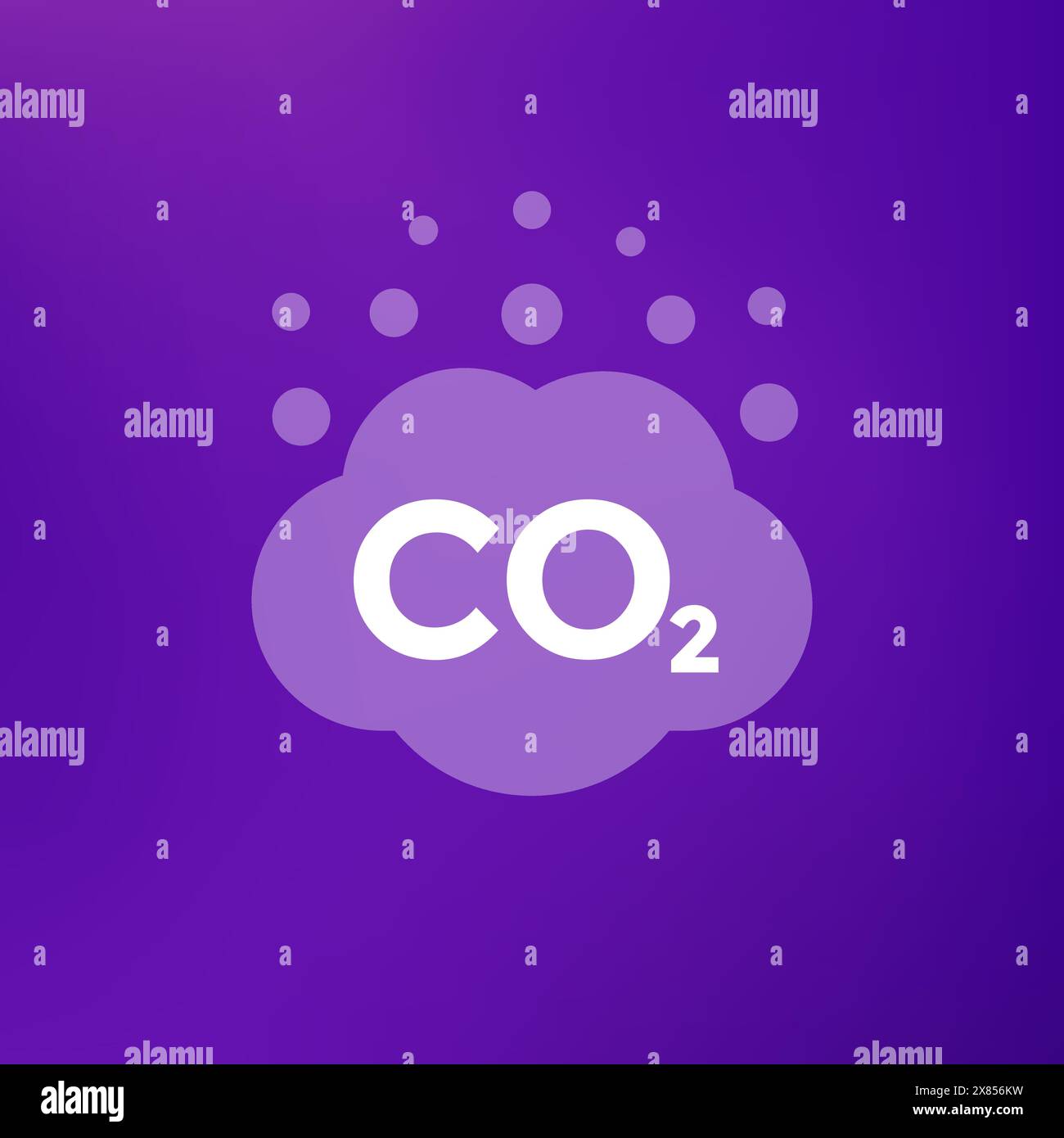 co2 emissions vector icon, carbon dioxide gas Stock Vector