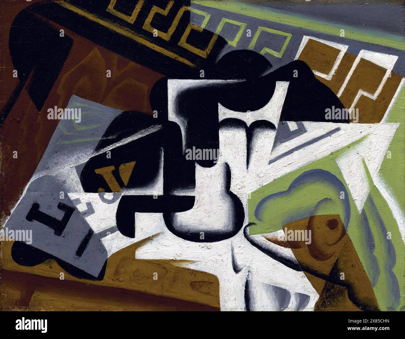 Journal et compotier (1917) Juan Gris (Spanish, 1887-1927 Stock Photo ...