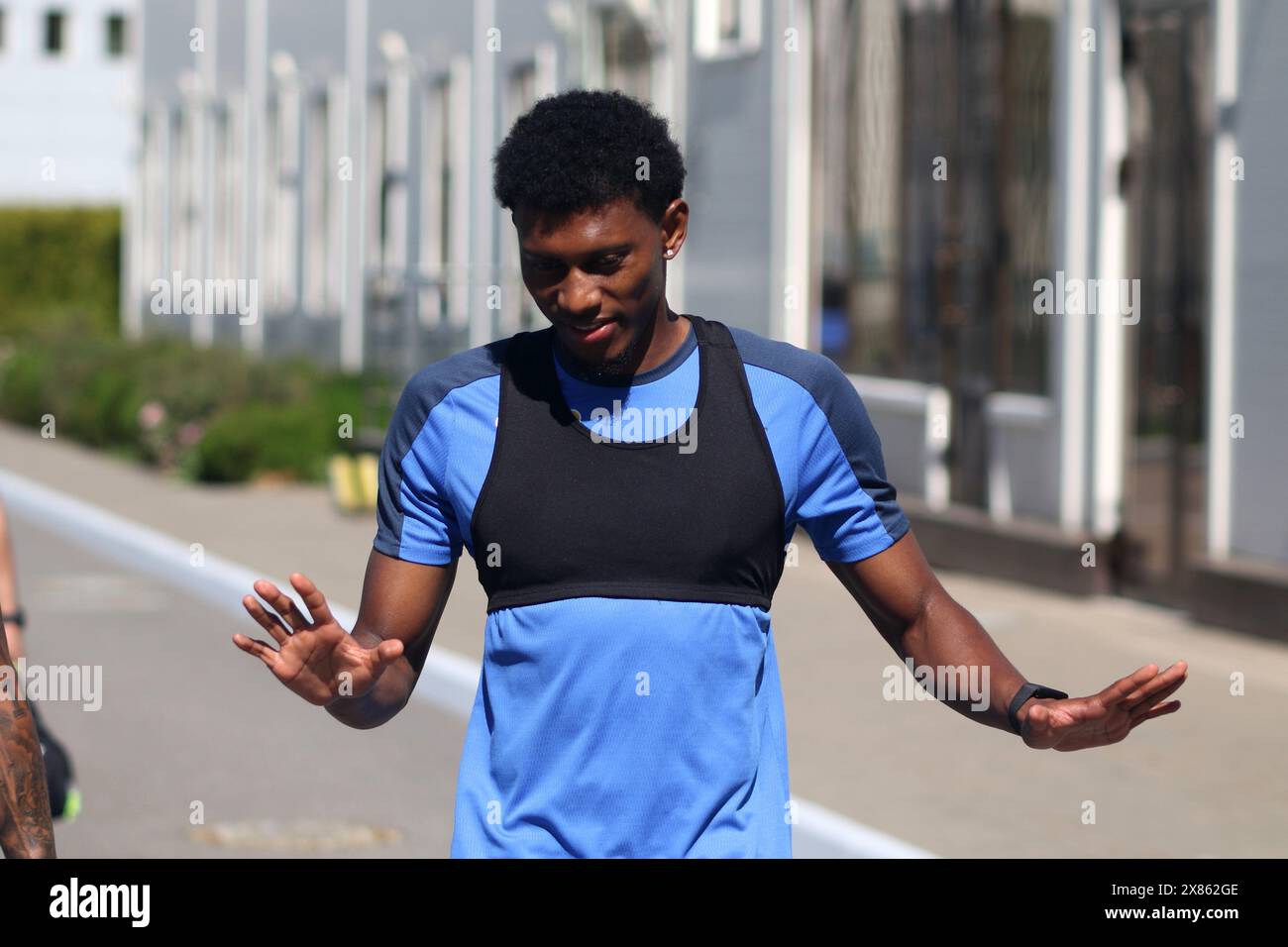 May 23, 2024, Saint Petersburg, Russia: Zander Mateo Cassierra Cabezas, known as Mateo Cassierra (30), a player of the Zenit football club seen during an open training session at the Zenit FC training base in St. Petersburg before the Zenit Saint Petersburg - Rostov football match, which will be held in Saint Petersburg, Russia. (Credit Image: © Maksim Konstantinov/SOPA Images via ZUMA Press Wire) EDITORIAL USAGE ONLY! Not for Commercial USAGE! Stock Photo