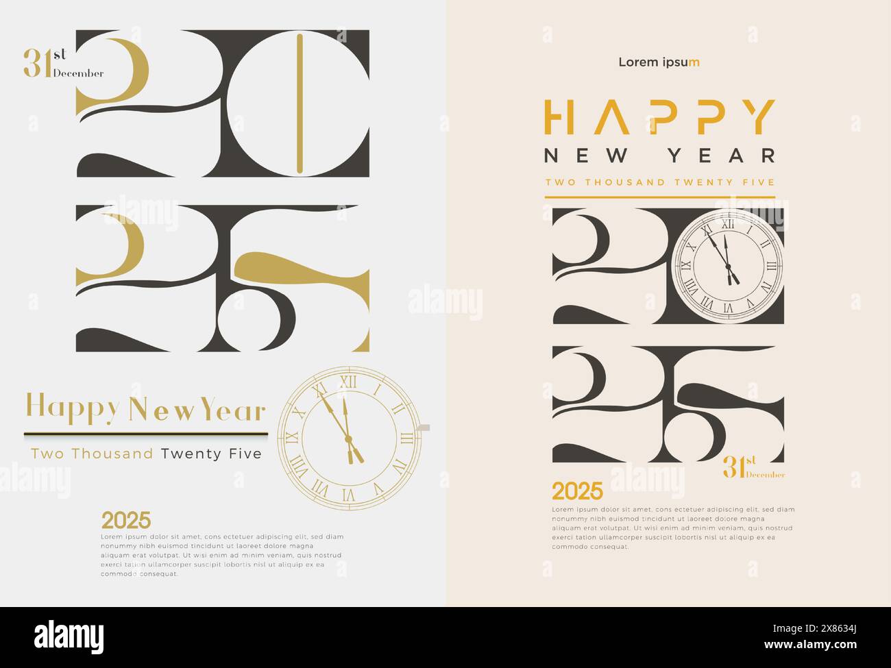 Celebration of the new year 2025 with the concept of a truncated square