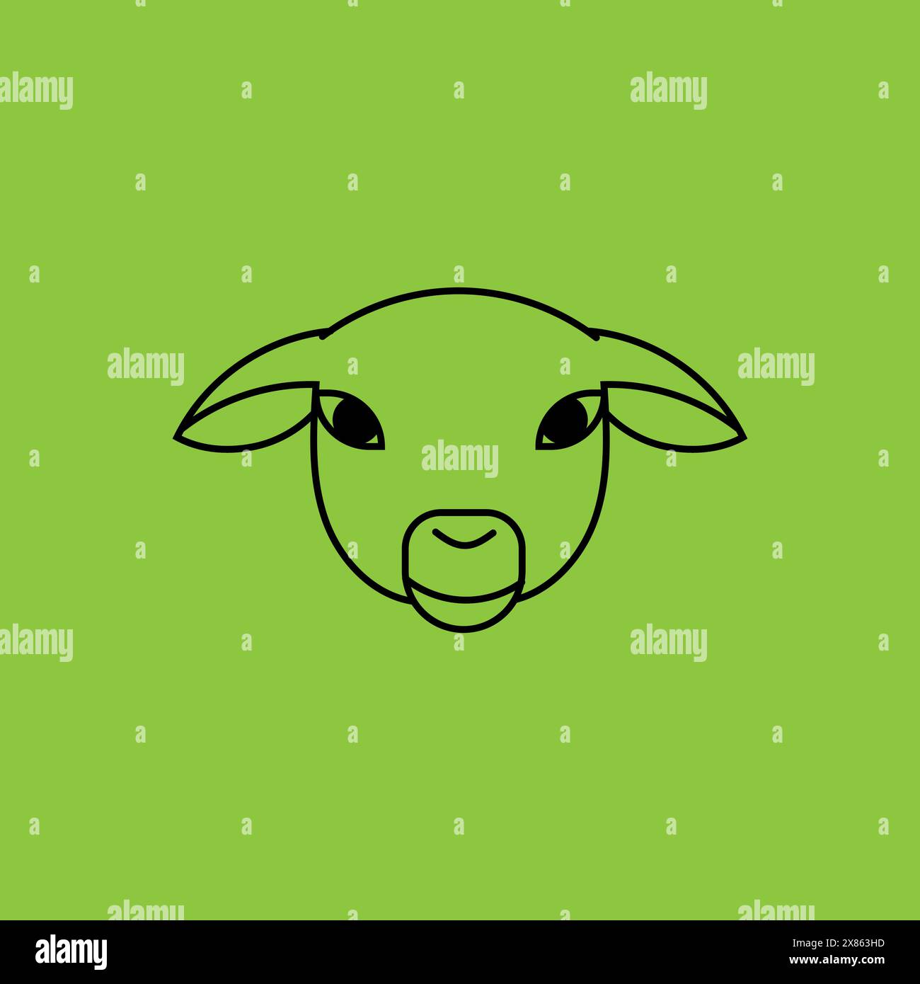 Sheep Head From Front. Iconic Style - Vector. Eid al-Adha. Islam Vector illustration Stock Vector