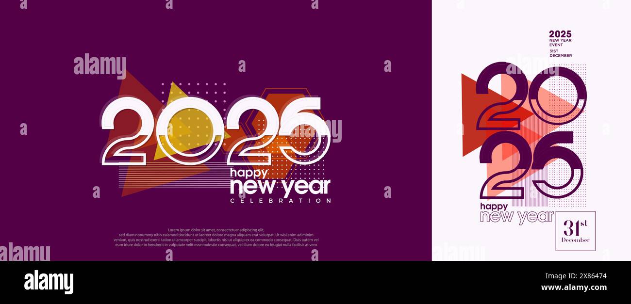 Happy New Year 2025 design. With modern numbers and elegant colors. Vector premium design for