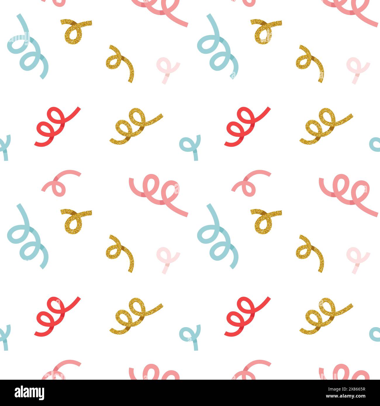 Colorful Birthday Confetti seamless pattern in simple style. Vector ...